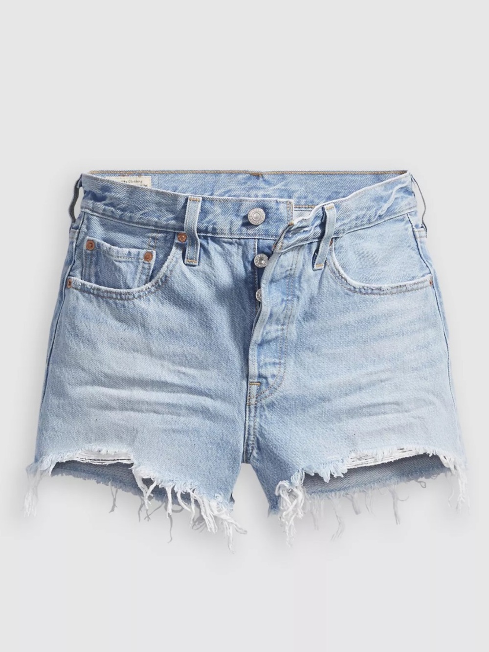 VTG Levi’s Premium Quality Clothing 501 Light Wash Mini Shorts Size 27 - Picture 2 of 10